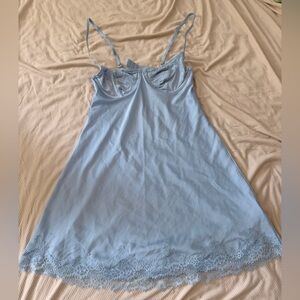 Abercrombie Light Blue Lace Trim Slip Dress
